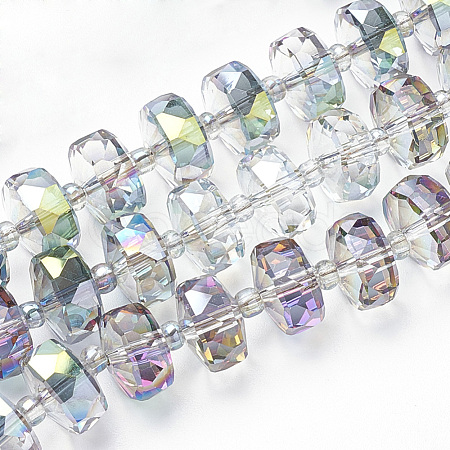 Electroplat Glass Beads Strands EGLA-Q092-8mm-D01-1