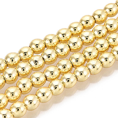 Electroplate Non-magnetic Synthetic Hematite Beads Strands G-L485-01C-G-1