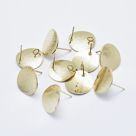 Electroplated Brass Stud Earring Findings KK-G331-21G-NF-1
