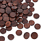 PandaHall Elit 100Pcs Natural Pear Wood Beads, Dyed, Flat Round, Saddle Brown, 20x5mm, Hole: 2mm