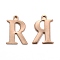 Ion Plating(IP) 304 Stainless Steel Alphabet Charms, Rose Gold, Letter.R, 12x9x1mm, Hole: 1mm