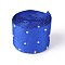 Polyester Grosgrain Ribbon, with Single Face Crystal Rhinestone, for Crafts Gift Wrapping, Party Decoration, Blue, 2 inch(52mm), 5 yards/roll(4.57m/roll)