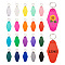 Plastic Big Pendants, Rhombus, Mixed Color, 90x45x4mm, hole: 2.5mm, 20 colors, 1pc/color, about 20pcs/set