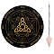 AHADEMAKER Divination Sets, including 1Pc PVC Plastic Pendulum Board, 1Pc 304 Stainless Steel Cable Chain Necklaces, 1Pc Natural Rose Quartz Stone Pendants, Trinity Knot Pattern, Board: 200x4mm