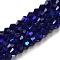 Opaque Solid Color Imitation Jade Glass Beads Strands, AB Color Plated, Faceted, Bicone, Dark Blue, 4x4mm, Hole: 0.8mm, about 82~85pcs/strand, 30.5~31cm