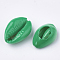 Spray Paint Cowrie Shell Beads, Two Tone, No Hole/Undrilled, Sea Green, 20~25x14~16x5~7mm