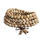 108 Beads Prayer Mala Bracelet, Wood Round Beaded Wrap Bracelet Necklaces for Ramadan & Eid Mubarak, Wheat, 35-3/8 inch(90cm)