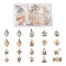 Iron Pendants & Links, with  Rhinestone inside, Mixed Shapes, Mixed Color, 120pcs/box