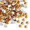 Glass Flat Back Rhinestone, Grade A, Back Plated, Faceted, Half Round, Topaz, SS6, 1.9~2mm, 1440pcs/bag