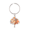 Chip Natural Red Agate/Carnelian Keychain, with Antique Silver Plated Alloy Pendants and 316 Surgical Stainless Steel Split Key Rings, Tree, 55mm