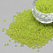 12/0 Grade A Round Glass Seed Beads, Transparent Frosted Style, Green Yellow, 2x1.5mm, Hole: 0.8mm, 30000pcs/bag