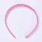 Plastic Hair Band Findings, Covered with Polyester, Hot Pink, 110~115mm