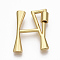 Brass Screw Carabiner Lock Charms, for Necklaces Making, Real 18K Gold Plated, Nickel Free, Letter.H, 29.5x23x2.5mm