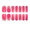 Full Cover Ombre Nails Wraps, Glitter Powder Color Street Nail Strips, Self-Adhesive, for Nail Tips Decorations, Cerise, 24x8mm, 14pcs/sheet