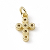 Brass Micro Pave Clear Cubic Zirconia Charms ZIRC-F132-63G-2