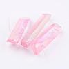 Electroplated Natural Quartz Crystal Graduated Beads Strands G-P315-A08-3