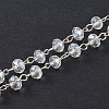 Handmade Rondelle Glass Beads Chains for Necklaces Bracelets Making AJEW-JB00120-01-1