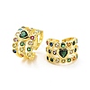 Colorful Cubic Zirconia Heart Open Cuff Ring RJEW-C061-03G-4