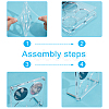 4-Hole Acrylic Action Figure Display Riser Stands with Metal Support ODIS-WH0078-55-3