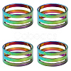 4Pcs Brass Rings RJEW-YW0001-06RC-1