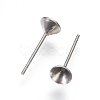 Non-Tarnish 304 Stainless Steel Post Stud Earring Settings STAS-I097-006D-P-1