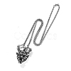Stainless Steel Evil Skull Pendant Necklace SKUL-PW0001-134-2