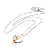 Heart with Word Best Wishes Zinc Alloy Pendant Necklaces for Christmas NJEW-M203-02A-GP-3