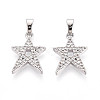 Brass Micro Pave Cubic Zirconia Pendants KK-N257-63P-1