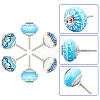 6Pcs 3 Styles Printing Porcelain Drawer Knobs FIND-GA0001-29D-4