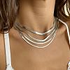 304 Stainless Steel Snake Chain Necklaces for Women WG80FEF-38-1