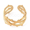 Ion Plating(IP) 304 Stainless Steel Open Cuff Rings for Women RJEW-Z057-10G-3