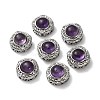 Brass Pave Natural Amethyst Multi-Strand Links KK-D366-01P-D-1