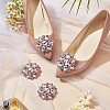 4Pcs Flower Alloy with Glass Rhinestone Shoe Buckle Clips AJEW-FG0003-64C-4