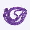 Baking Paint Purple Frosted Round Transparent Glass Bead Strands X-GLAA-S031-6mm-36-3