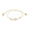 Sunflower Alloy Enamel Charms Braided Bracelets LS-BJEW-A016-01B-1