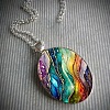 Zinc Alloy & Glass Oval Pendant Necklaces FS-WG171E2-01-1