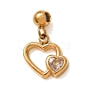 304 Stainless Steel Pave Clear Cubic Zirconia Pendants CU-CBAB6EC-07G-02-1