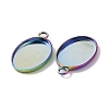 Ion Plating(IP) 304 Stainless Steel Pendant Cabochon Settings X-STAS-H383-12M-3