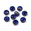 Flower Printed Transparent Acrylic Rondelle Beads TACR-S160-01-A03-1