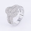 Brass Micro Pave Cubic Zirconia Finger Rings RJEW-E145-30P-1