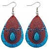 Imitation Leather Teardrop Dangle Earrings BOHO-PW0001-004E-1