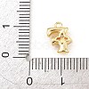 Brass Micro Pave Clear Cubic Zirconia Charms KK-Z151-18G-F-3