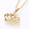Brass Micro Pave Cubic Zirconia Pendant Necklaces NJEW-H486-21G-2