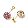 Cherry Brass Micro Pave Cubic Zirconia Stud Earrings EJEW-M077-12G-01-2