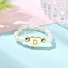 Natural Freshwater Pearl & 304 Stainless Steel Bead Finger Rings RJEW-FS00001-04-4
