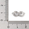 Brass Pave Clear Cubic Zirconia Infinity Connector Charms KK-M293-46P-3