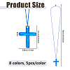 40Pcs 8 Colors Cross Polystyrene Pendant Necklaces DIY-DC0004-02-2