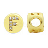 Brass Micro Pave Clear Cubic Zirconia Beads KK-T030-LA843-FX3-2