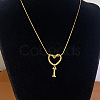 304 Stainless Steel Heart with Initial Pendant Necklaces for Women FS-WG4DC9E-09-1
