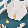 1Pc Stainless Steel Rectangle with Letter Pendants NJEW-TA0001-22E-5